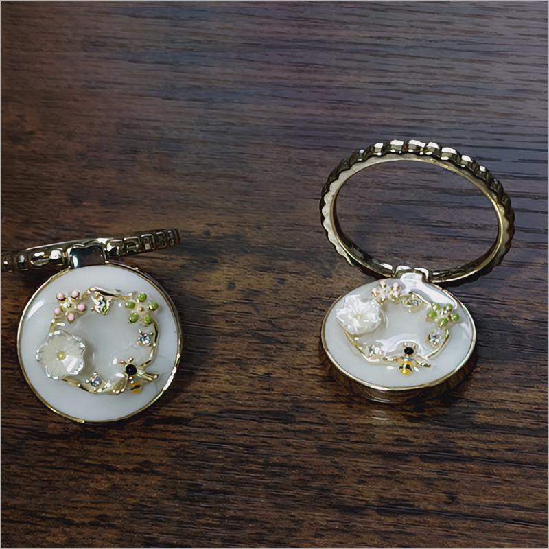 スマホリング★バンカーリング★全機種対応★ハニーフラワー