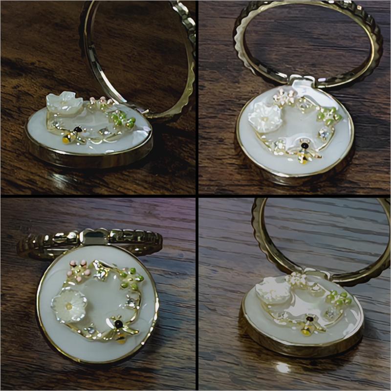 スマホリング★バンカーリング★全機種対応★ハニーフラワー | 2枚目